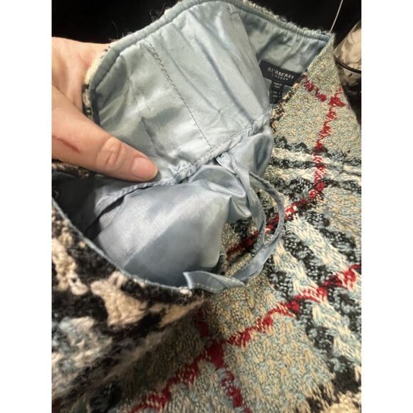 Burberry London Designer Blue Red Plaid Print Check Wool Mini Skirt Sz 4 Sm - Picture 7 of 9
